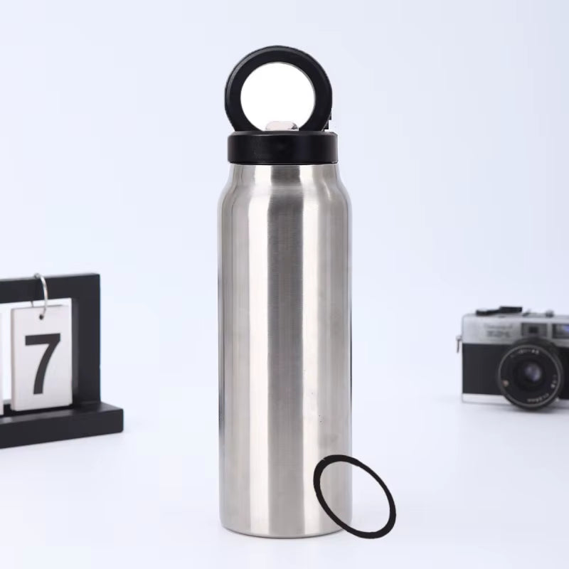 Insulated Stainless Steel Travel Mug with Magnetic Holder - Double Layer Vacuum Flask for Sports and Adventure