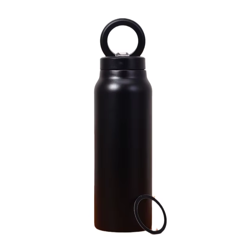 Insulated Stainless Steel Travel Mug with Magnetic Holder - Double Layer Vacuum Flask for Sports and Adventure