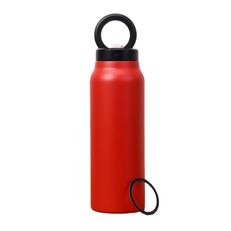 Insulated Stainless Steel Travel Mug with Magnetic Holder - Double Layer Vacuum Flask for Sports and Adventure