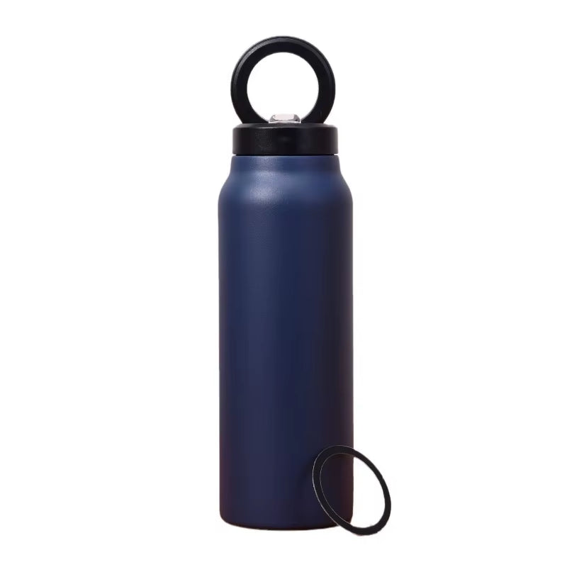 Insulated Stainless Steel Travel Mug with Magnetic Holder - Double Layer Vacuum Flask for Sports and Adventure