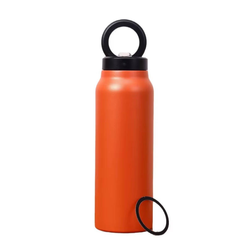 Insulated Stainless Steel Travel Mug with Magnetic Holder - Double Layer Vacuum Flask for Sports and Adventure